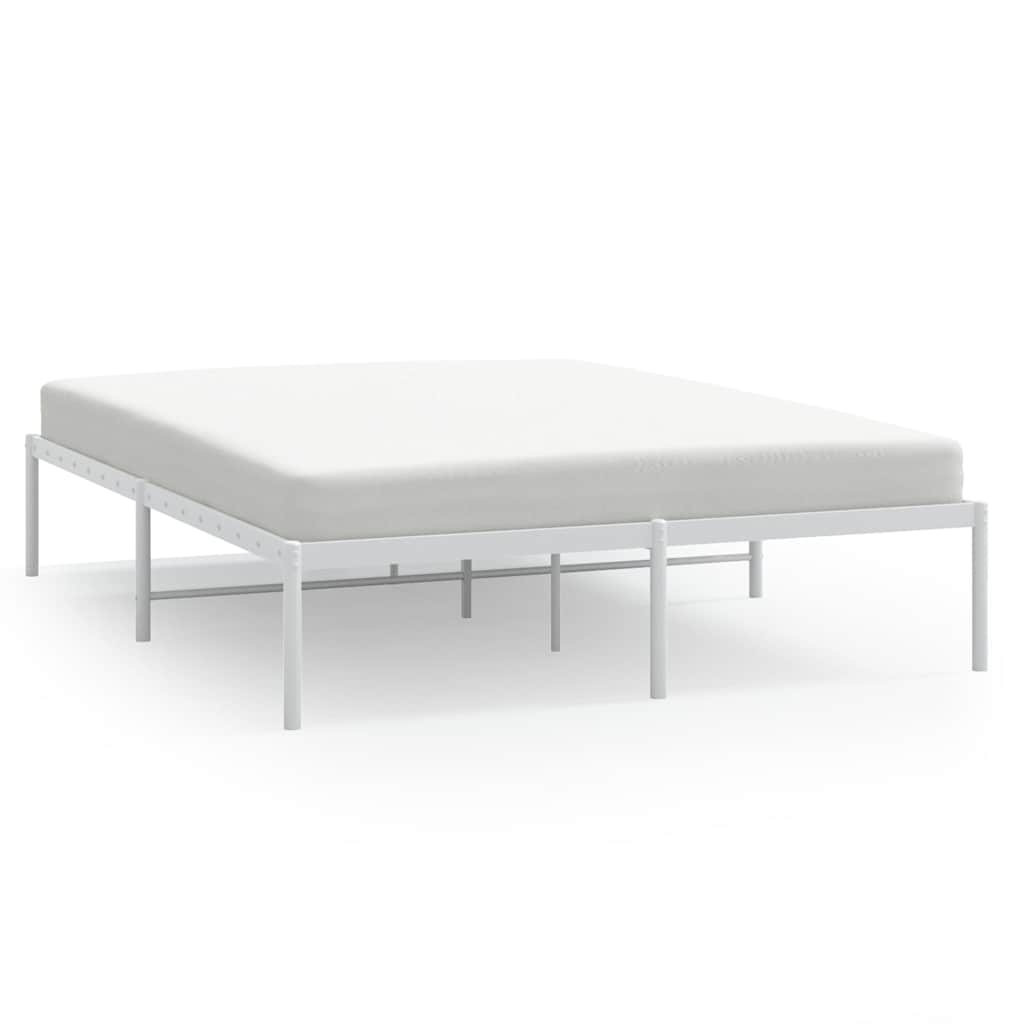 Cadre de lit métal sans matelas blanc 150x200 cm - XIOS
