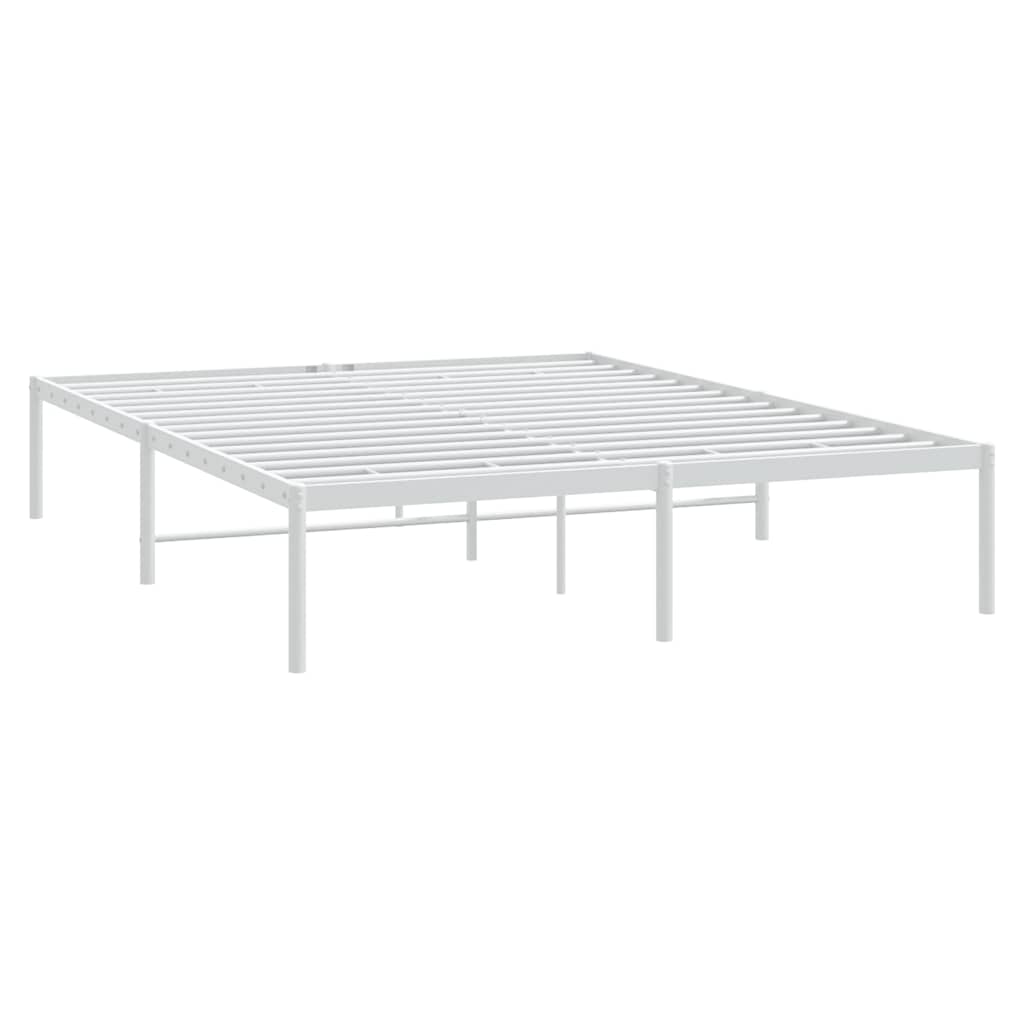 Cadre de lit métal sans matelas blanc 150x200 cm - XIOS