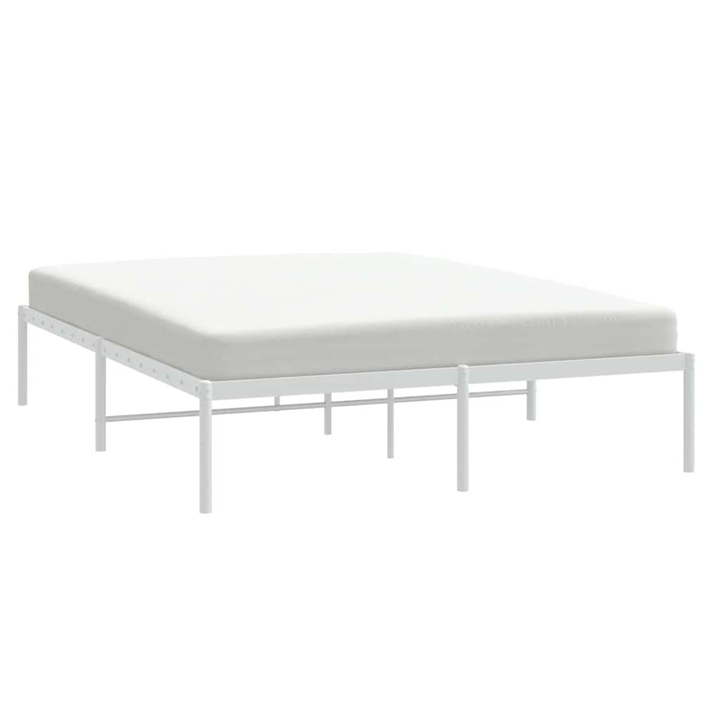 Cadre de lit métal sans matelas blanc 150x200 cm - XIOS