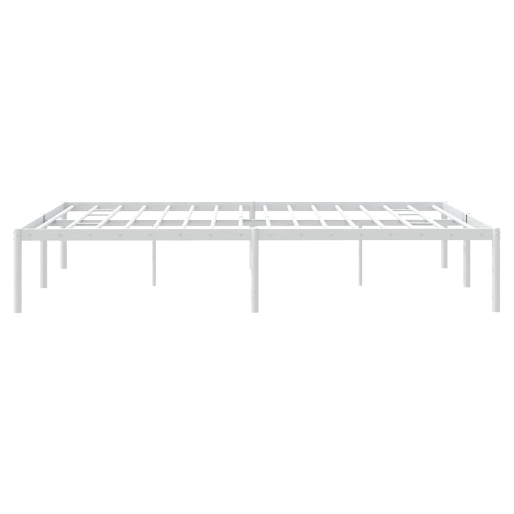 Cadre de lit métal sans matelas blanc 150x200 cm - XIOS