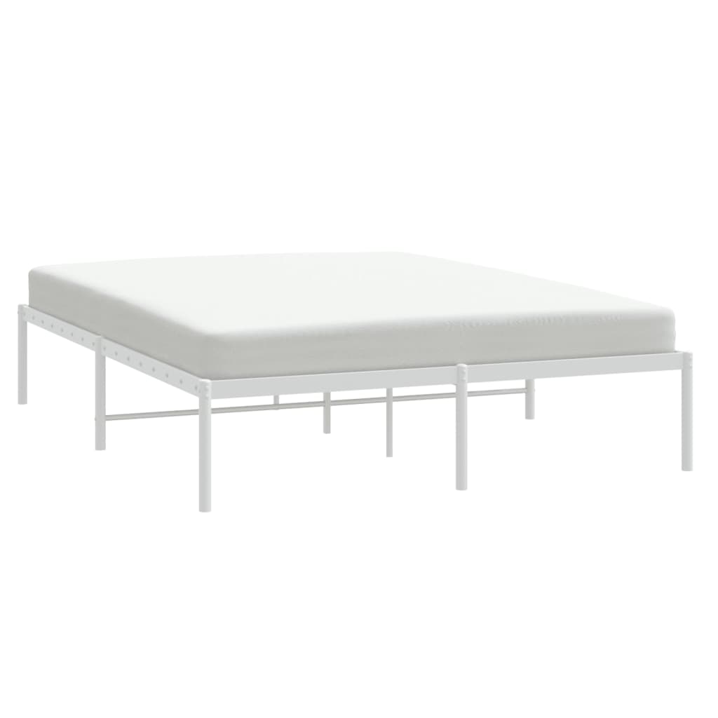 Cadre de lit métal sans matelas blanc 160x200 cm - XIOS