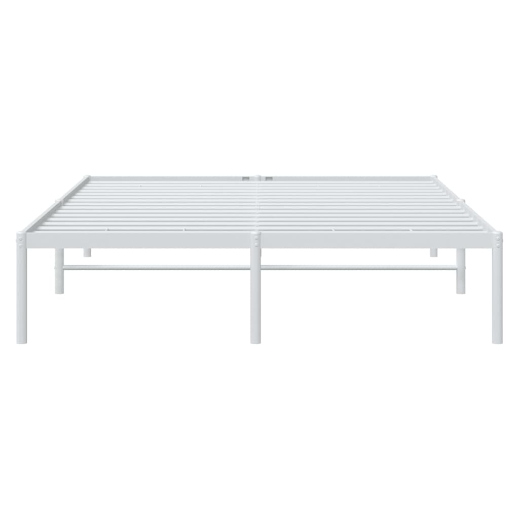Cadre de lit métal sans matelas blanc 160x200 cm - XIOS