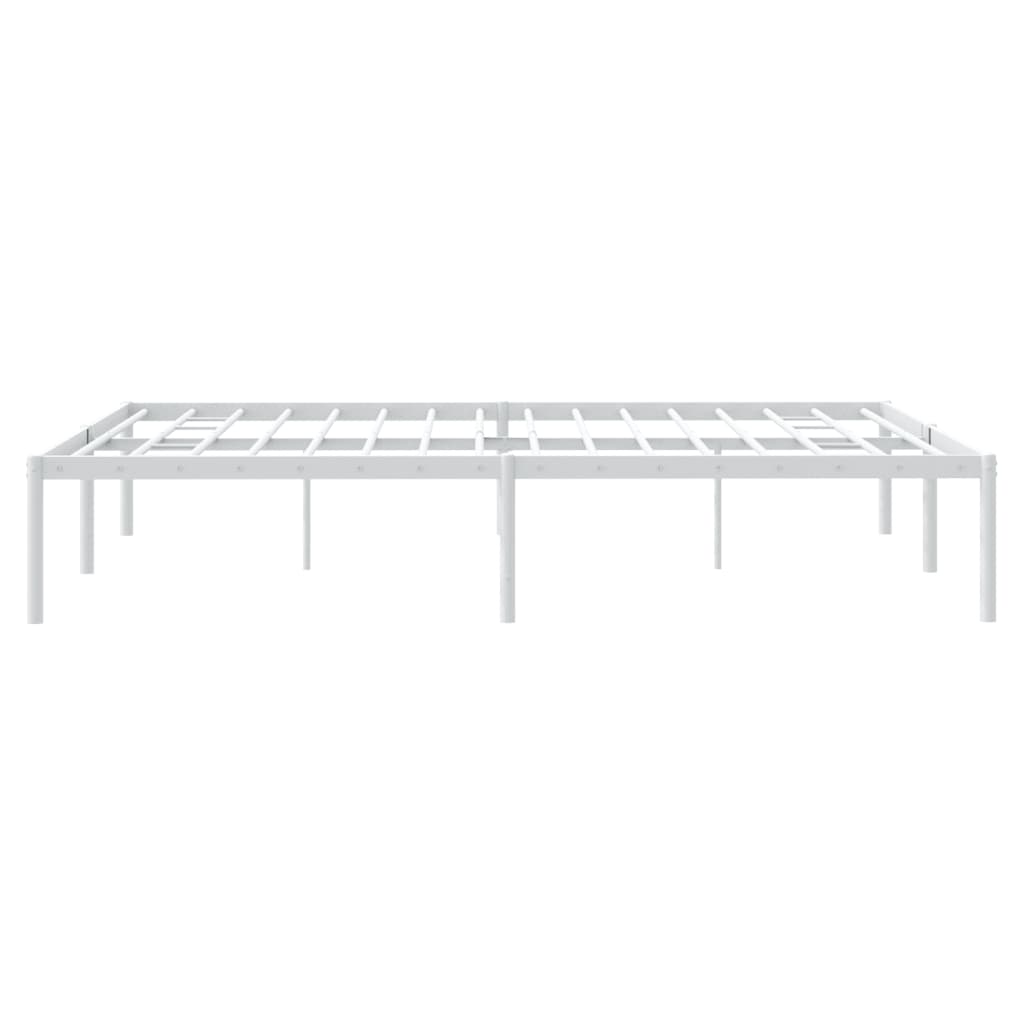 Cadre de lit métal sans matelas blanc 160x200 cm - XIOS