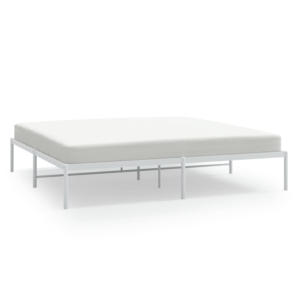 Cadre de lit métal sans matelas blanc 180x200 cm - XIOS