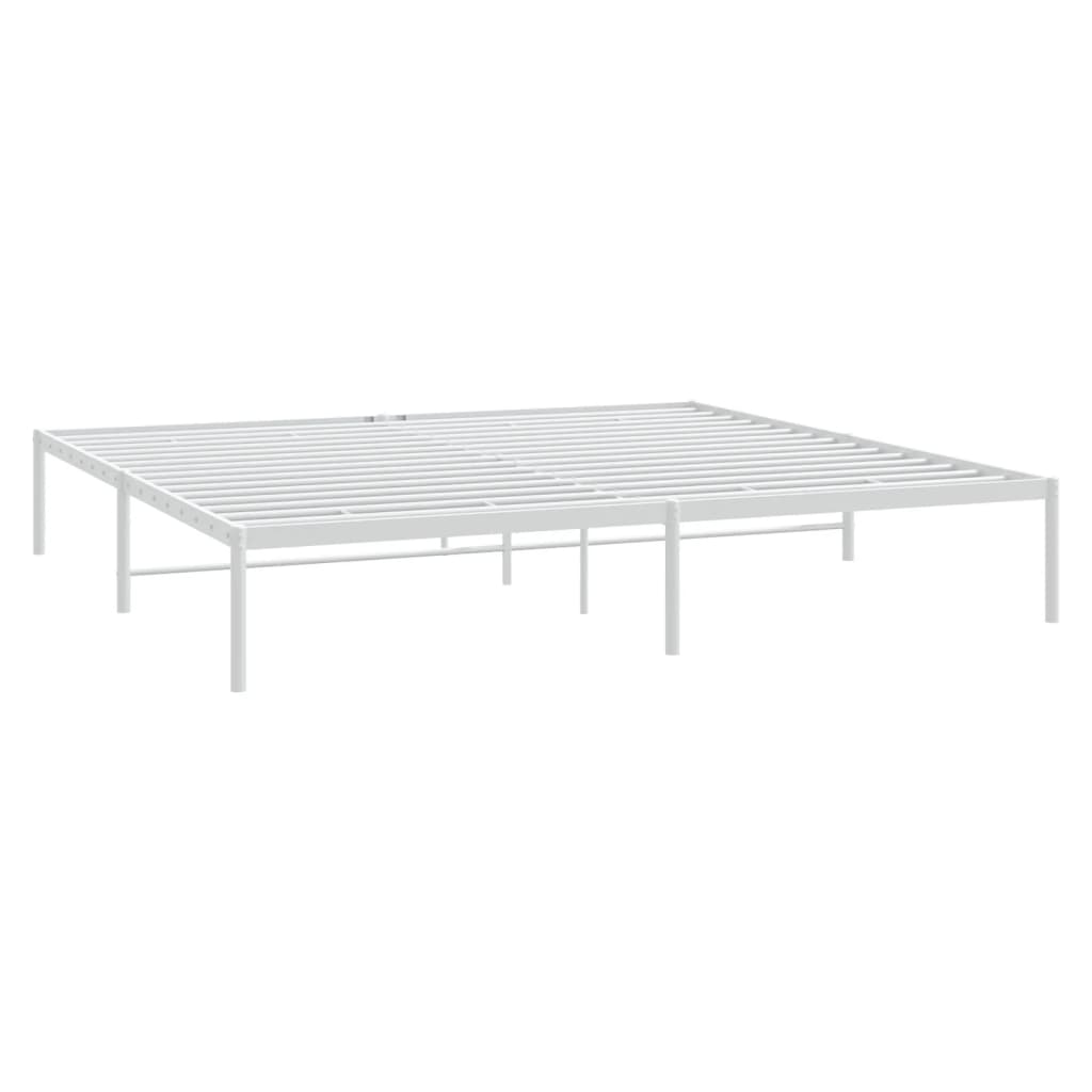 Cadre de lit métal sans matelas blanc 180x200 cm - XIOS