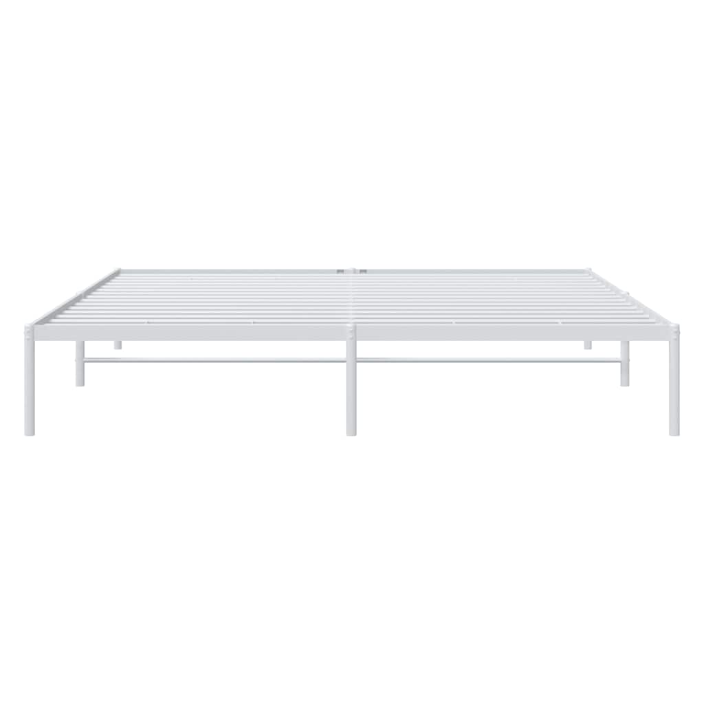 Cadre de lit métal sans matelas blanc 183x213 cm - XIOS