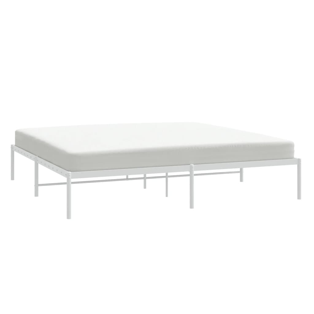 Cadre de lit métal sans matelas blanc 193x203 cm - XIOS