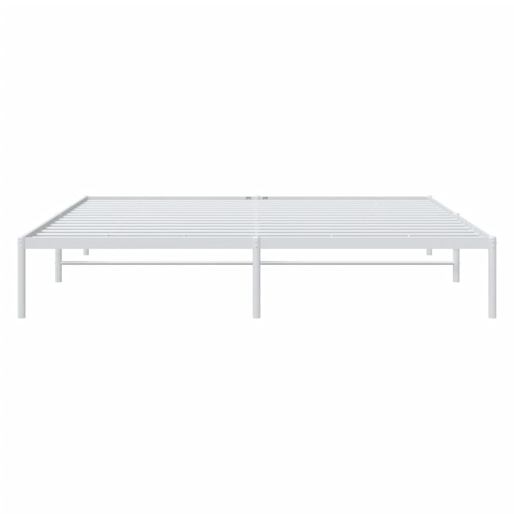 Cadre de lit métal sans matelas blanc 193x203 cm - XIOS