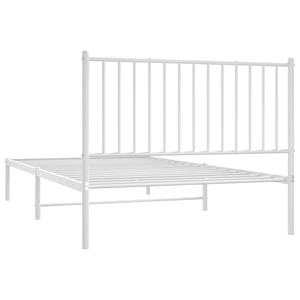 Cadre de lit métal sans matelas et tête de lit blanc 107x203 cm - XIOS