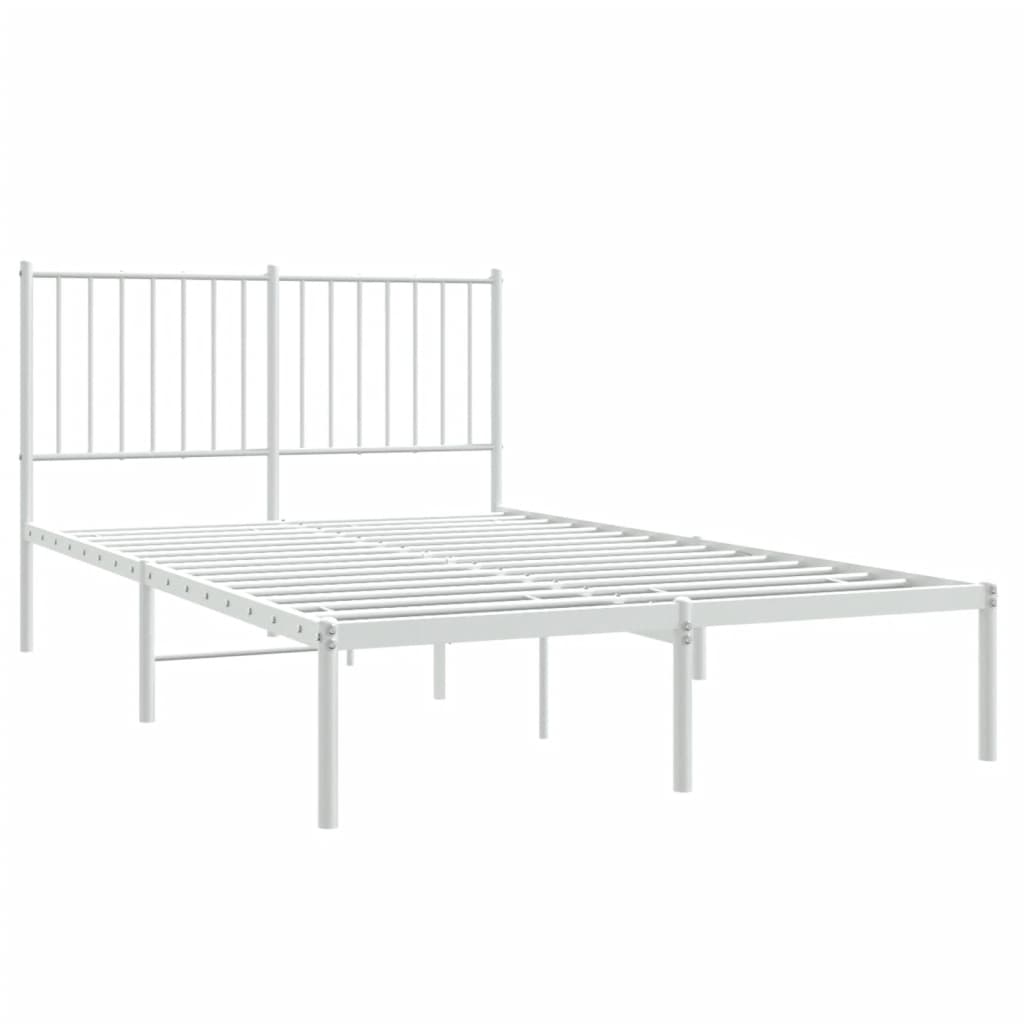 Cadre de lit métal sans matelas et tête de lit blanc 120x190 cm - XIOS