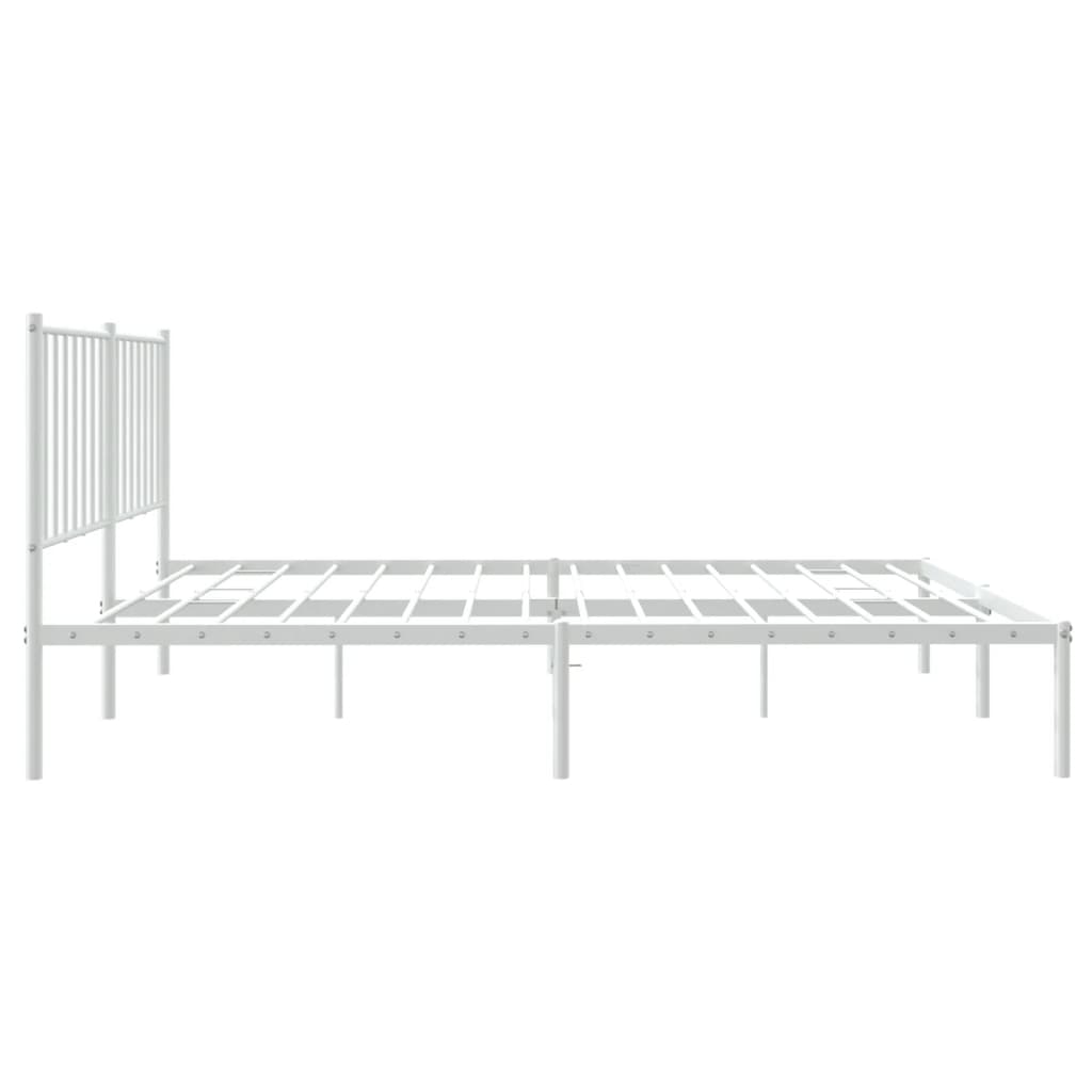 Cadre de lit métal sans matelas et tête de lit blanc 120x190 cm - XIOS