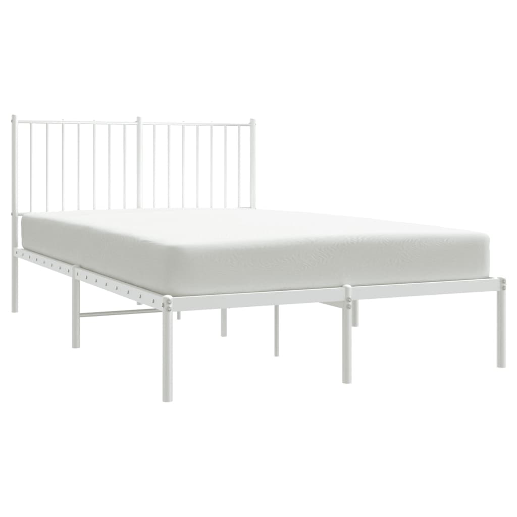 Cadre de lit métal sans matelas et tête de lit blanc 120x200 cm - XIOS