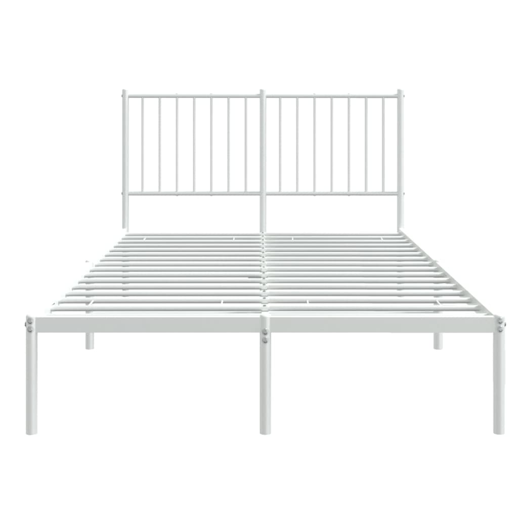 Cadre de lit métal sans matelas et tête de lit blanc 120x200 cm - XIOS