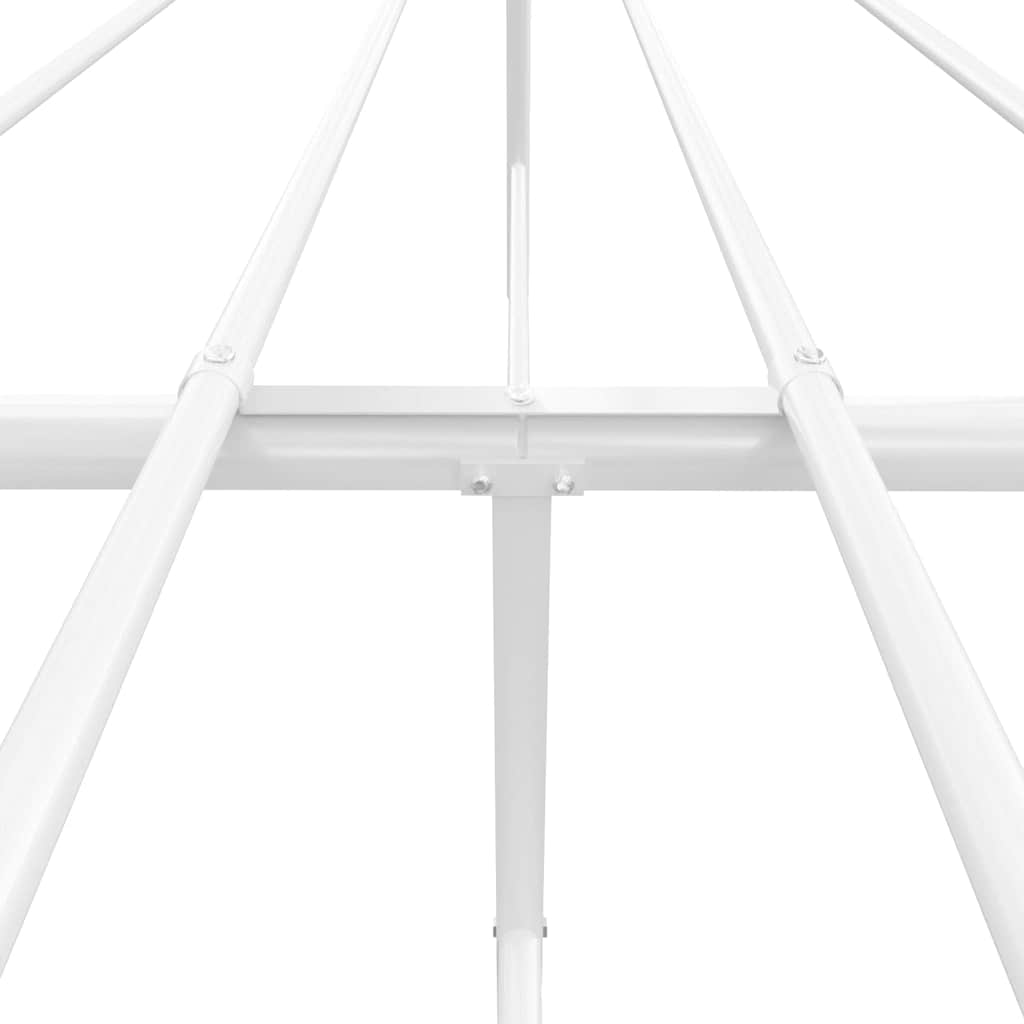 Cadre de lit métal sans matelas et pied de lit blanc 135x190 cm - XIOS
