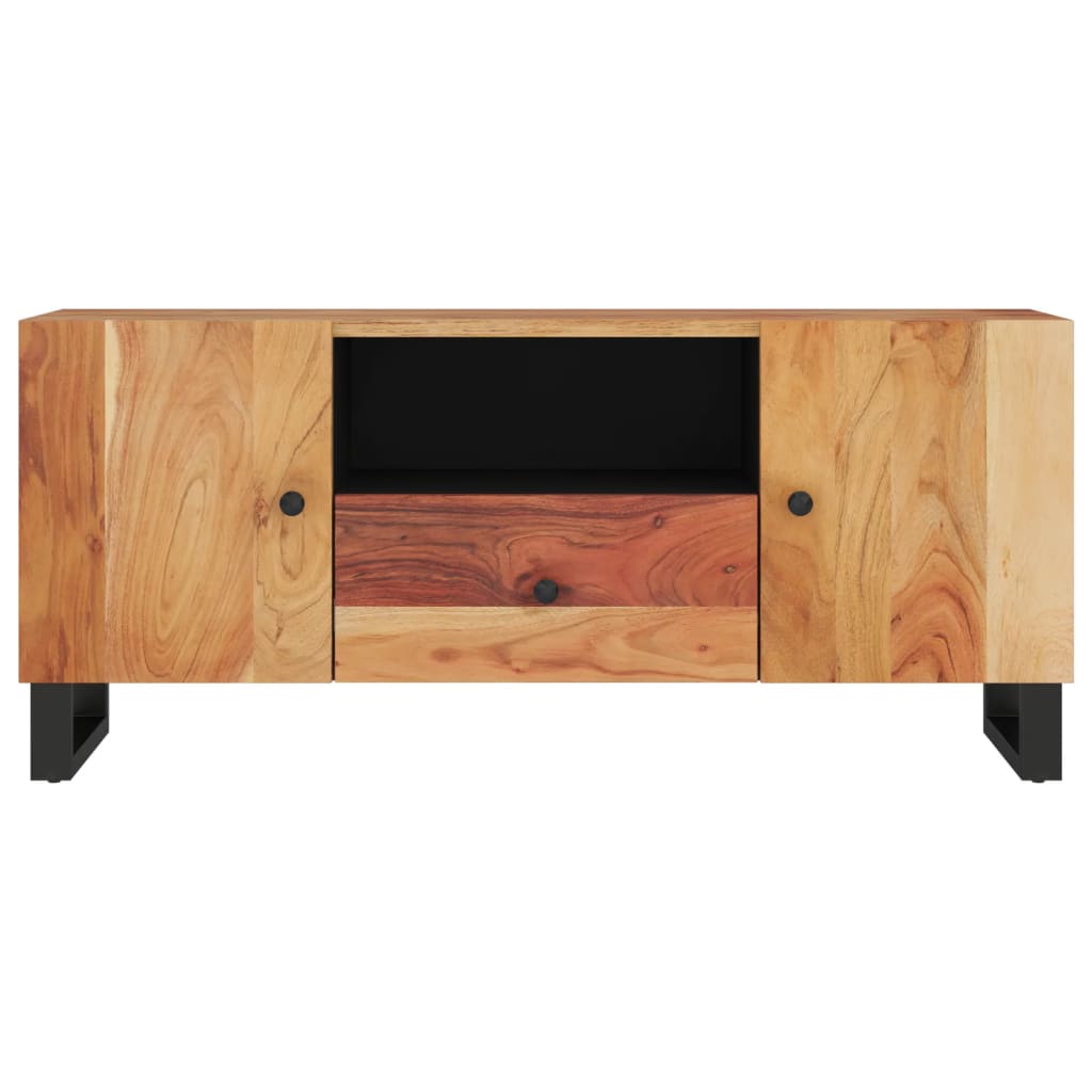 Meuble TV 105x33,5x46 cm bois d'acacia solide et d'ingénierie - XIOS