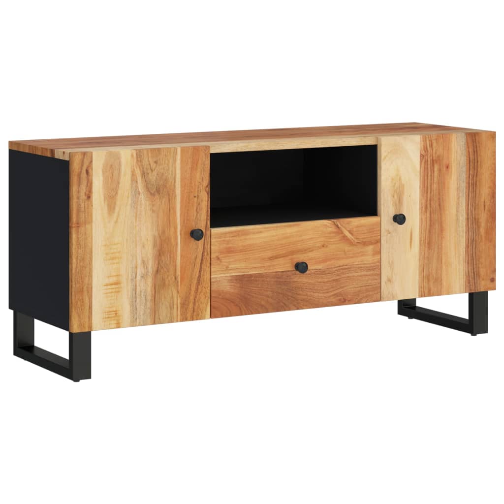 Meuble TV 105x33,5x46 cm bois d'acacia solide et d'ingénierie - XIOS