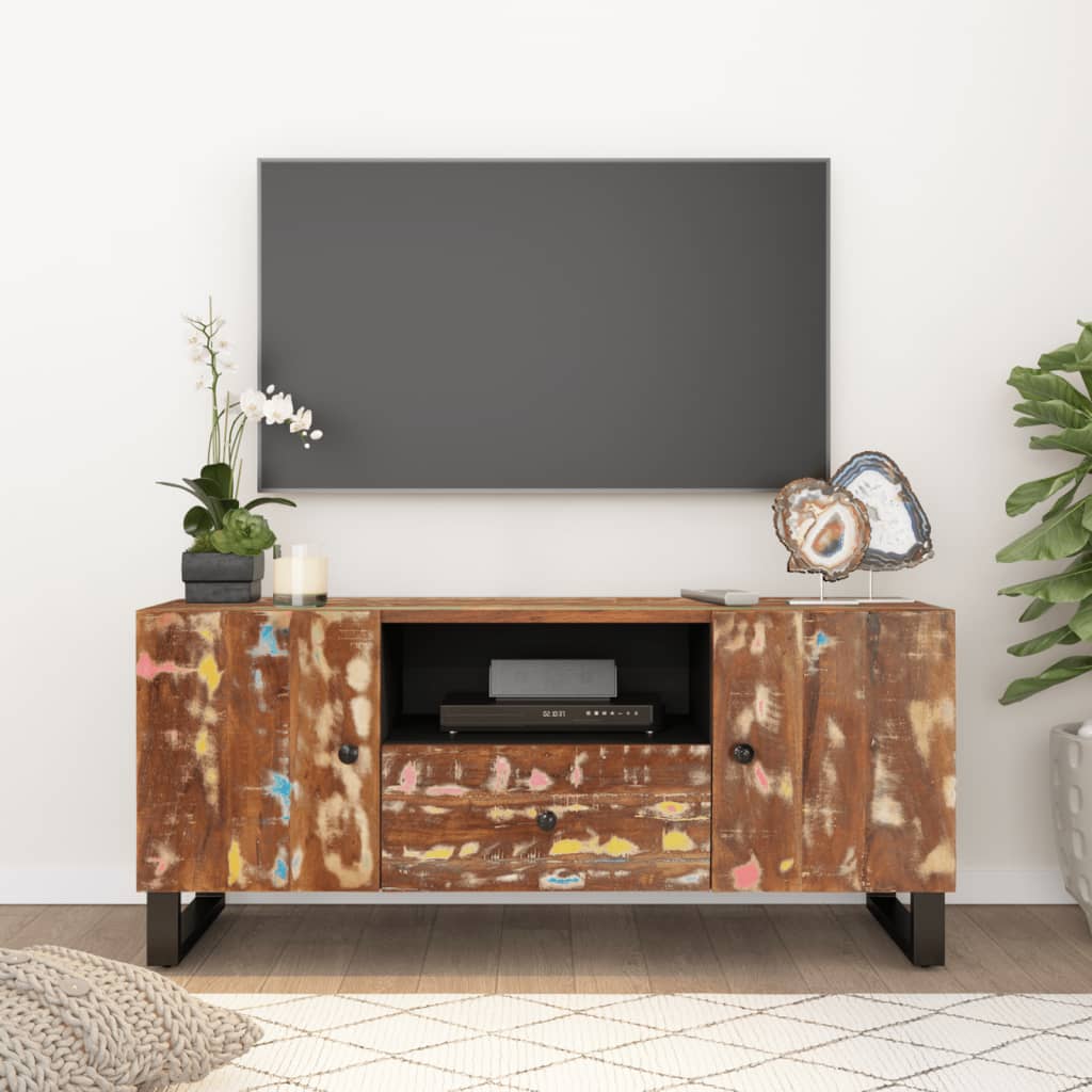 Meuble TV 105x33,5x46 cm bois de récupération et d'ingénierie - XIOS