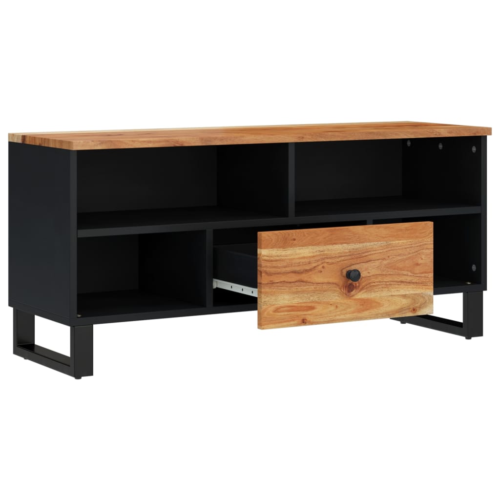 Meuble TV 100x33x46 cm bois d'acacia solide et d'ingénierie - XIOS