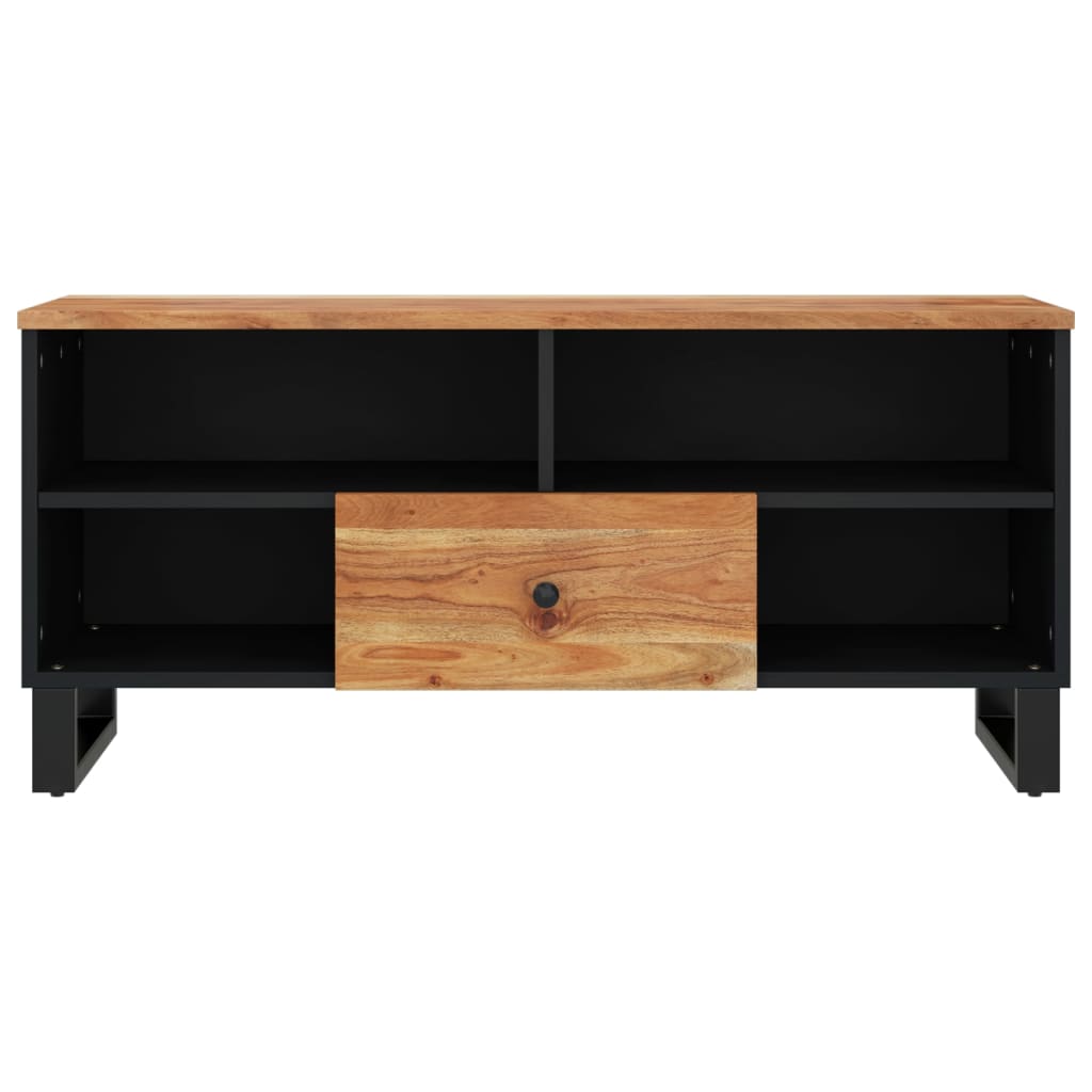 Meuble TV 100x33x46 cm bois d'acacia solide et d'ingénierie - XIOS