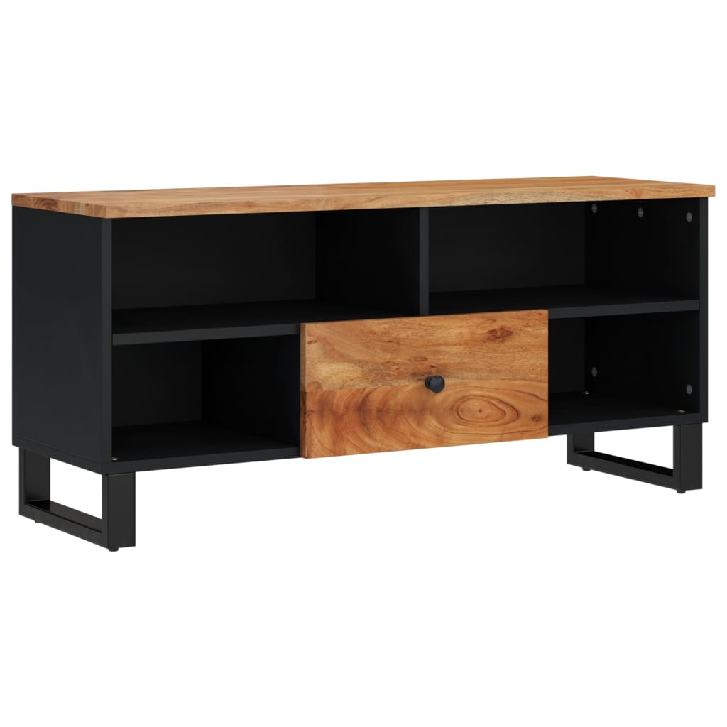 Meuble TV 100x33x46 cm bois d'acacia solide et d'ingénierie - XIOS