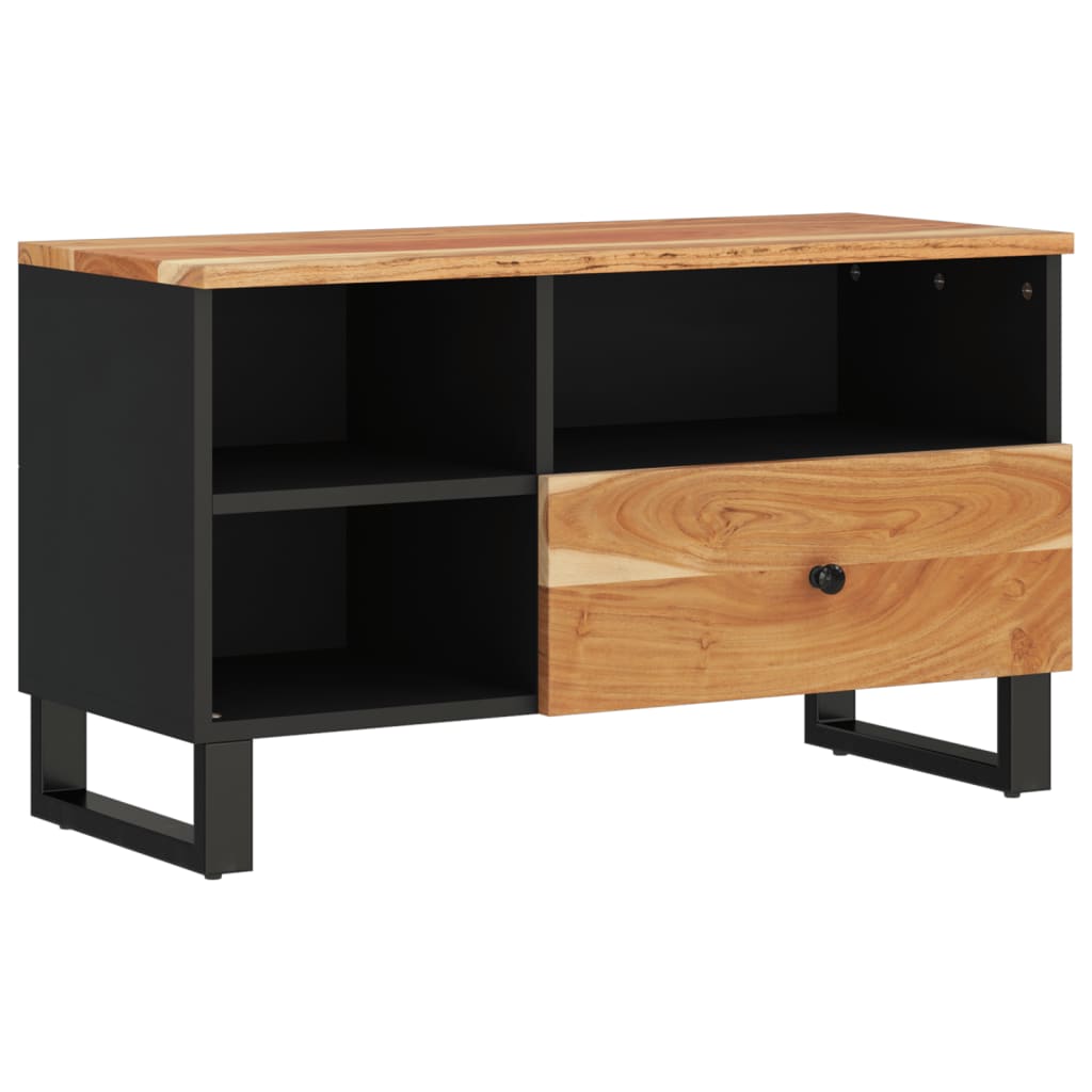 Meuble TV 80x33x46 cm bois d'acacia solide et bois d'ingénierie - XIOS