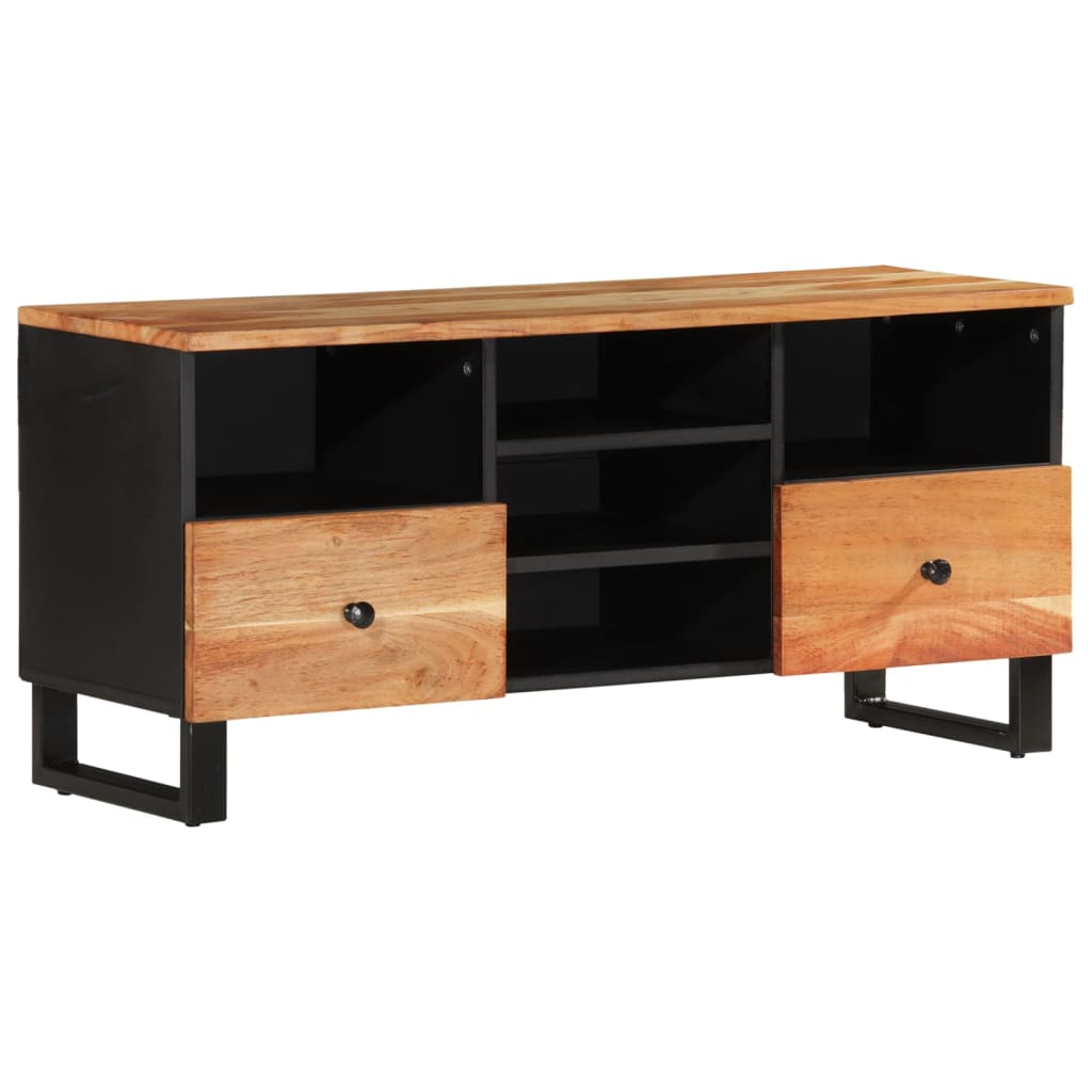 Meuble TV 100x33x46 cm bois d'acacia solide et d'ingénierie - XIOS