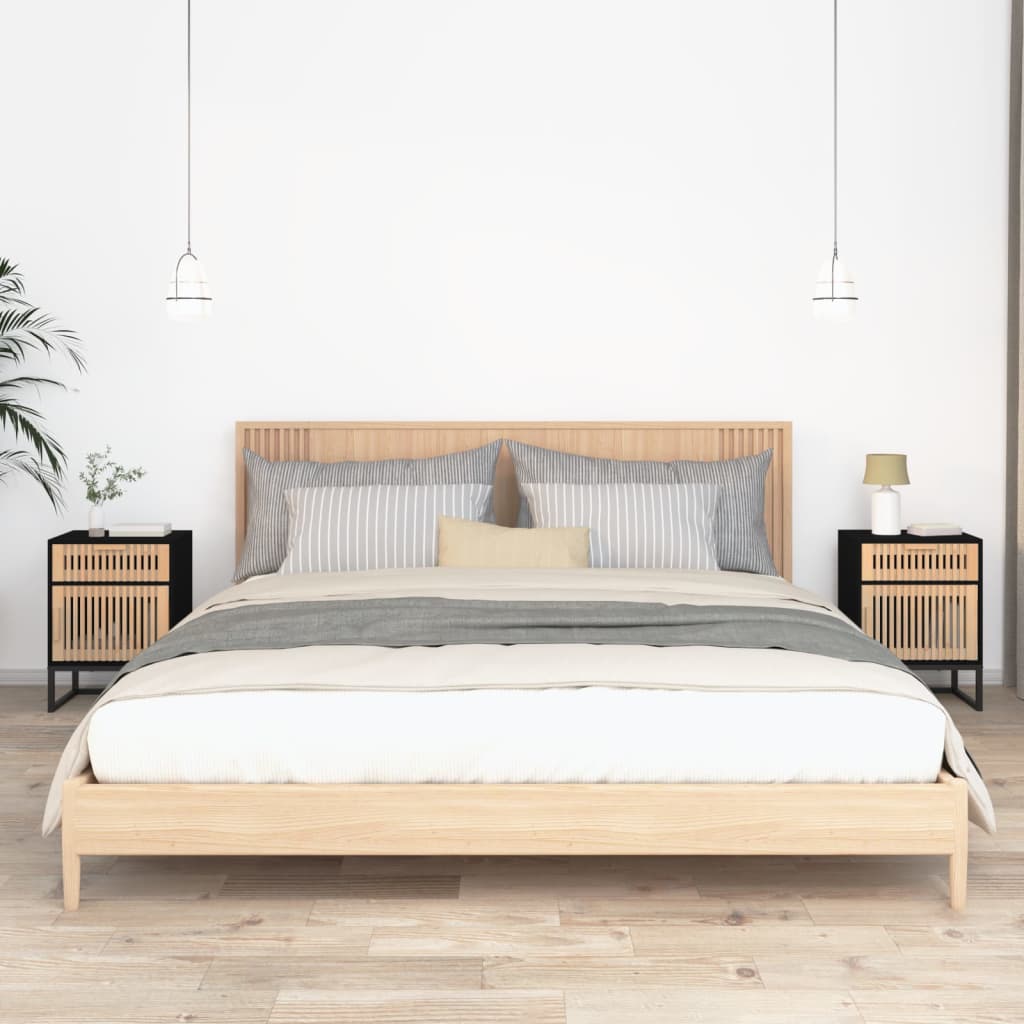 Tables de chevet 2 pcs noir 40x30x55,5cm bois ingénierie et fer - XIOS