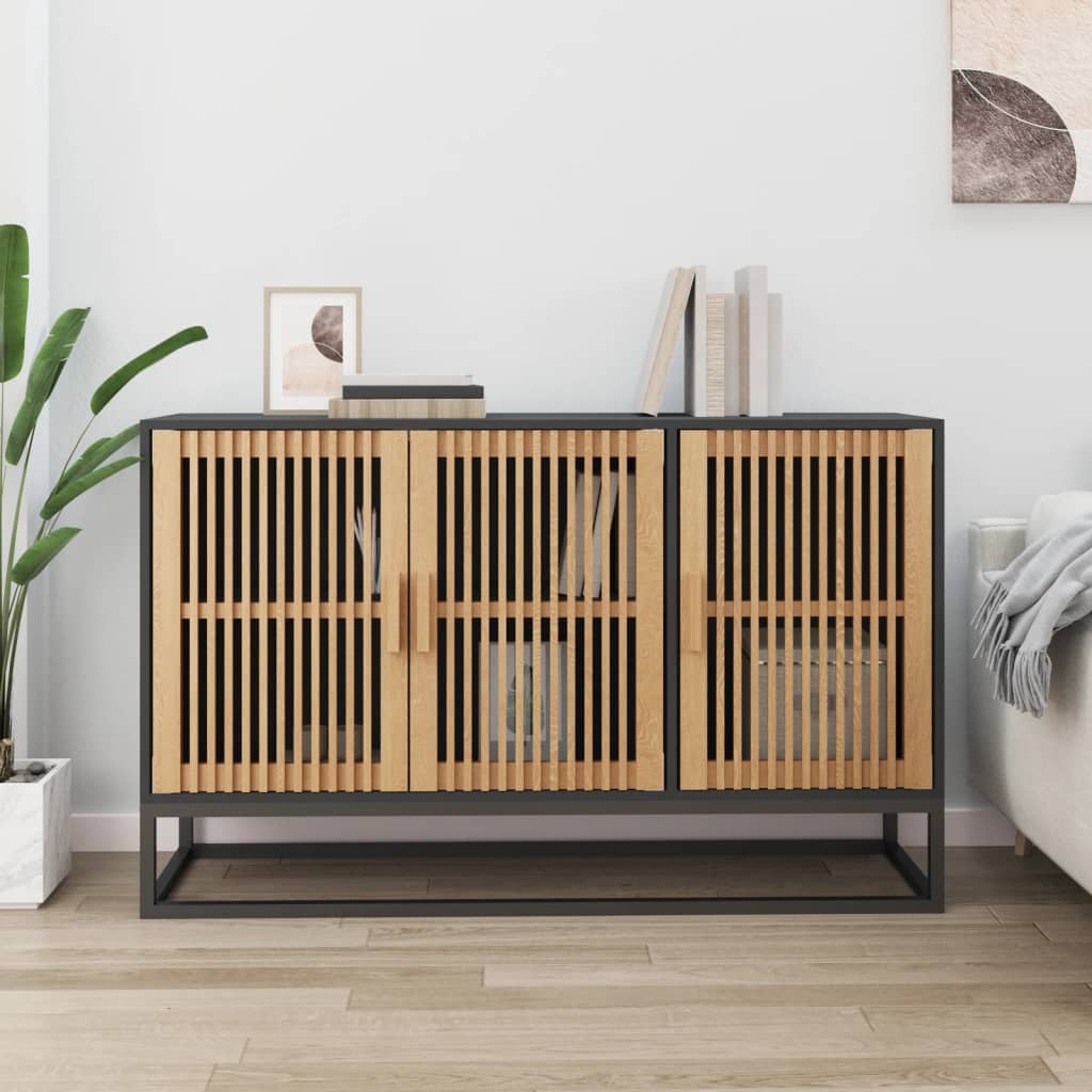 Buffet noir 105x30x65 cm bois d'ingénierie - XIOS