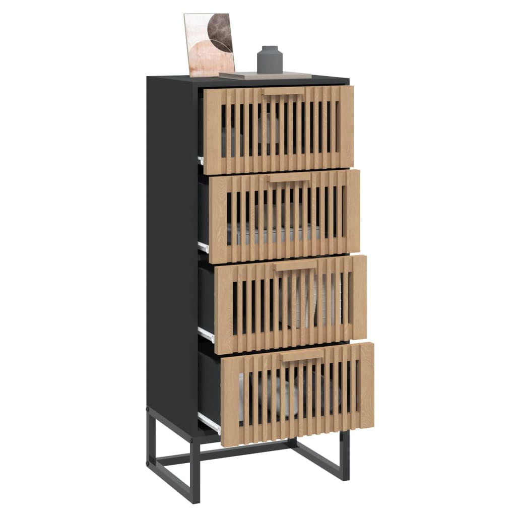 Buffet haut noir 40x30x95 cm bois d'ingénierie - XIOS