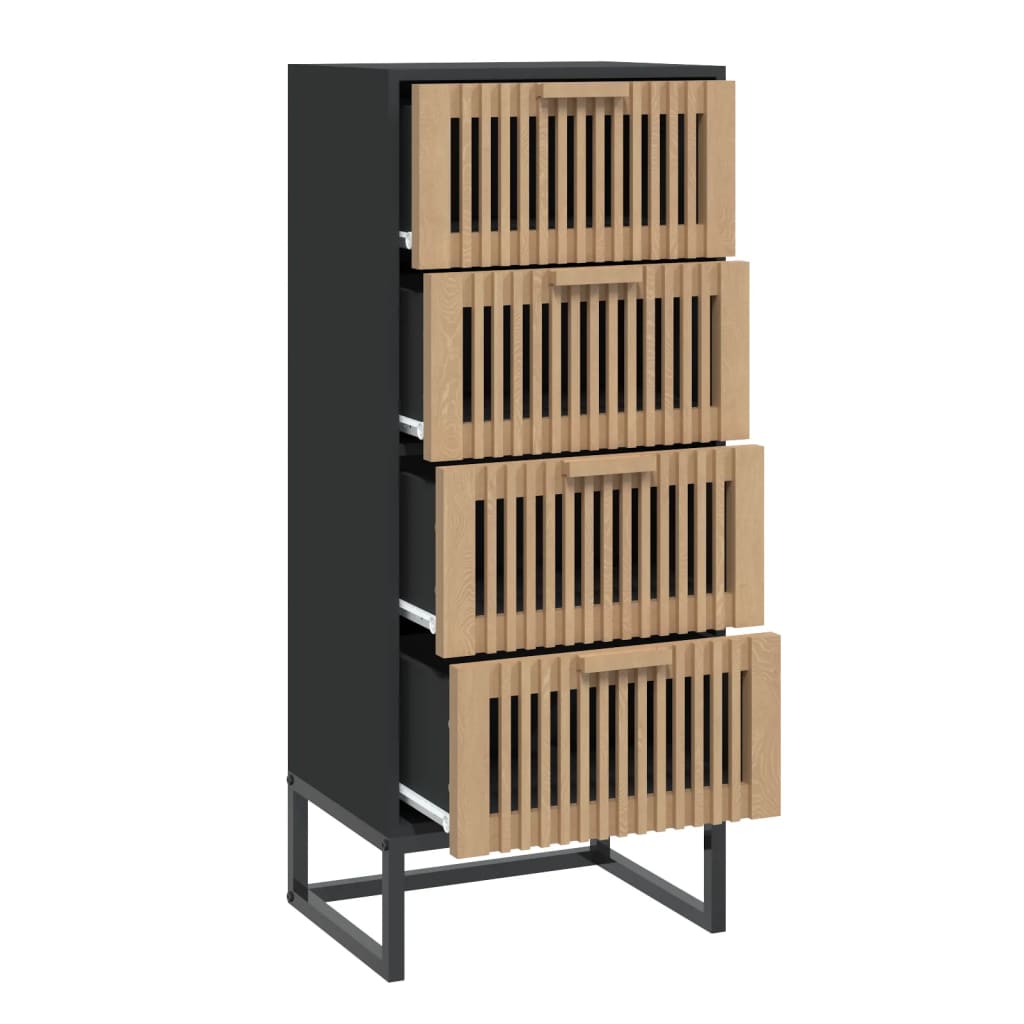 Buffet haut noir 40x30x95 cm bois d'ingénierie - XIOS