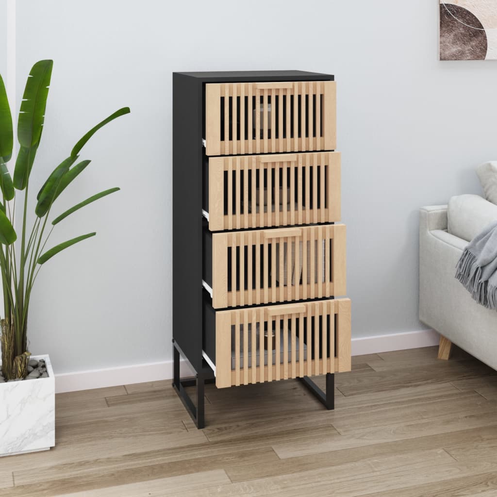 Buffet haut noir 40x30x95 cm bois d'ingénierie - XIOS