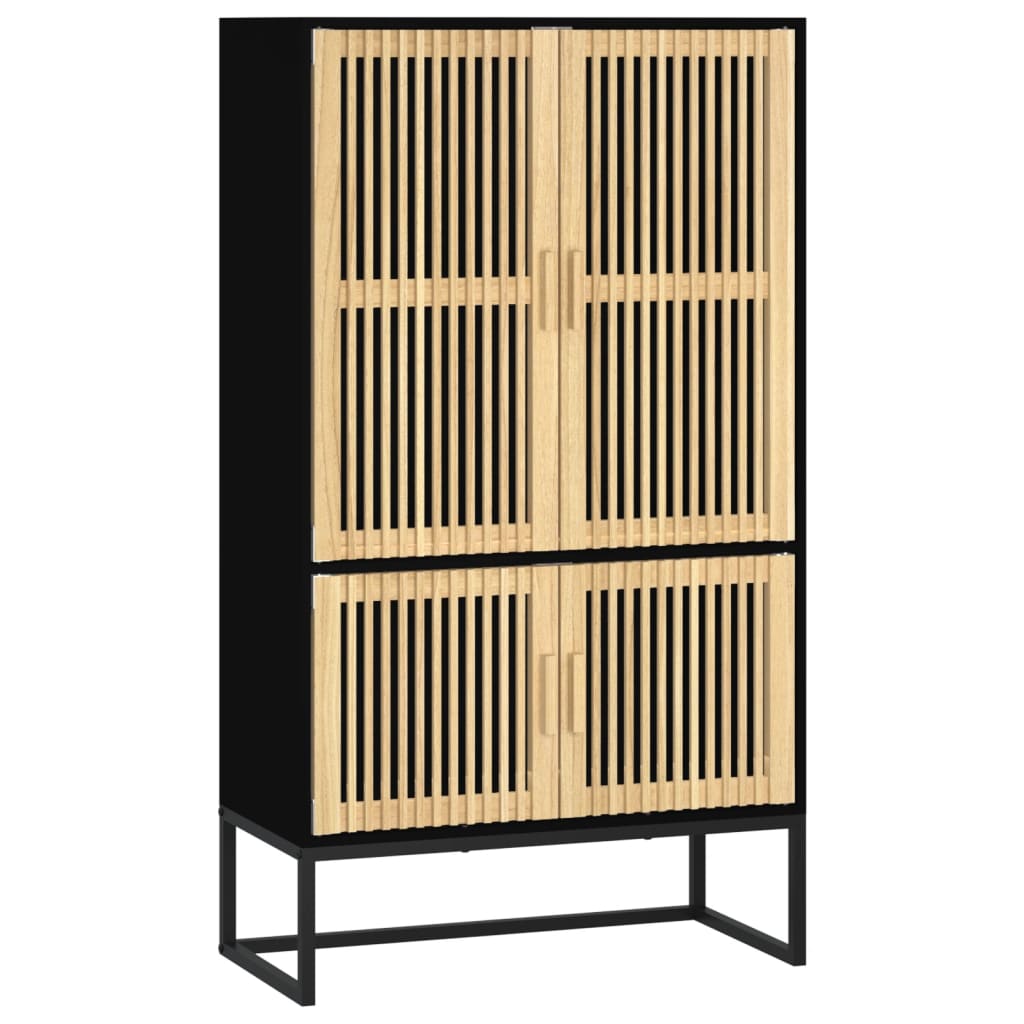 Buffet haut noir 70x35x125 cm bois d'ingénierie - XIOS