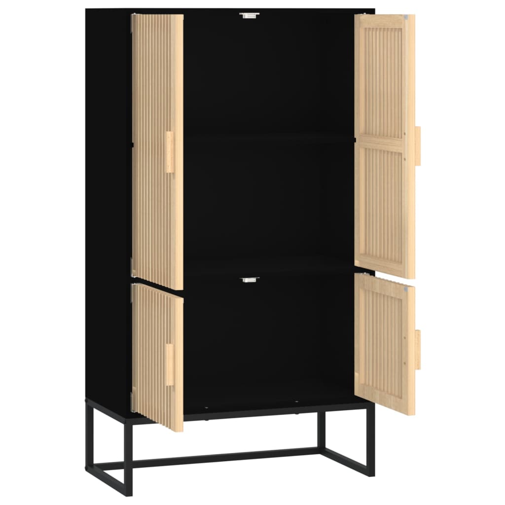 Buffet haut noir 70x35x125 cm bois d'ingénierie - XIOS