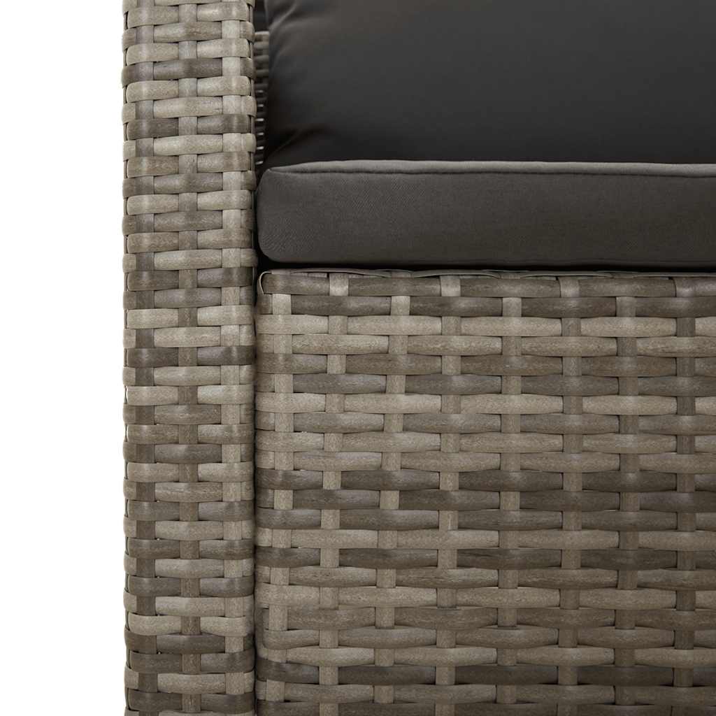 Salon de jardin 3 pcs avec coussins Gris Résine tressée - XIOS