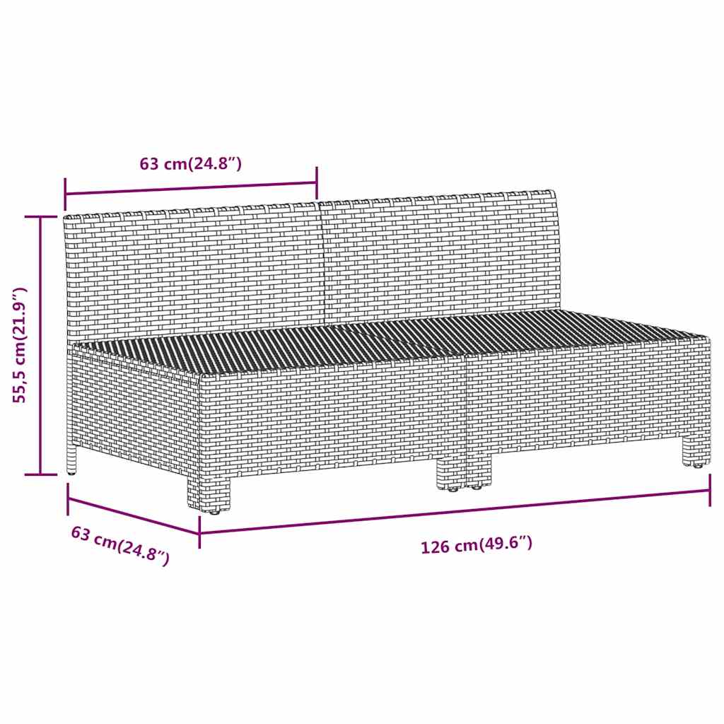 Canapé de jardin 2 places avec coussins Gris Résine tressée - XIOS