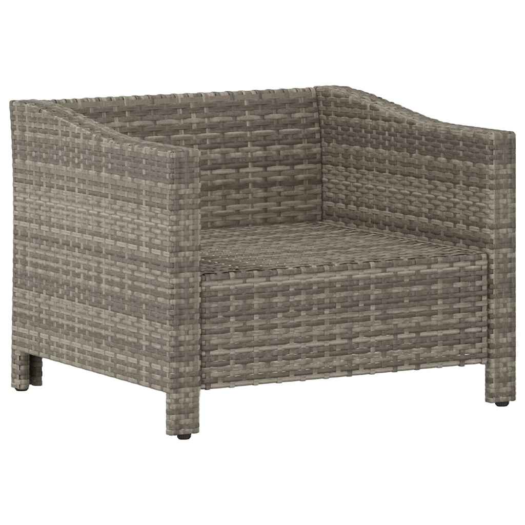 Fauteuil de jardin avec coussin en polyrotin gris - XIOS