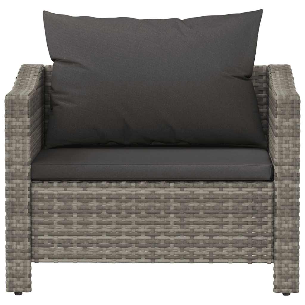 Fauteuil de jardin avec coussin en polyrotin gris - XIOS
