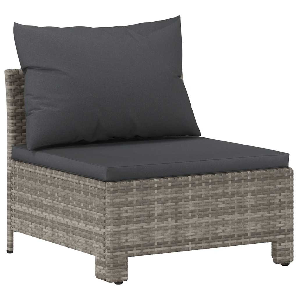 Canapé de jardin central avec coussin en polyrotin gris - XIOS