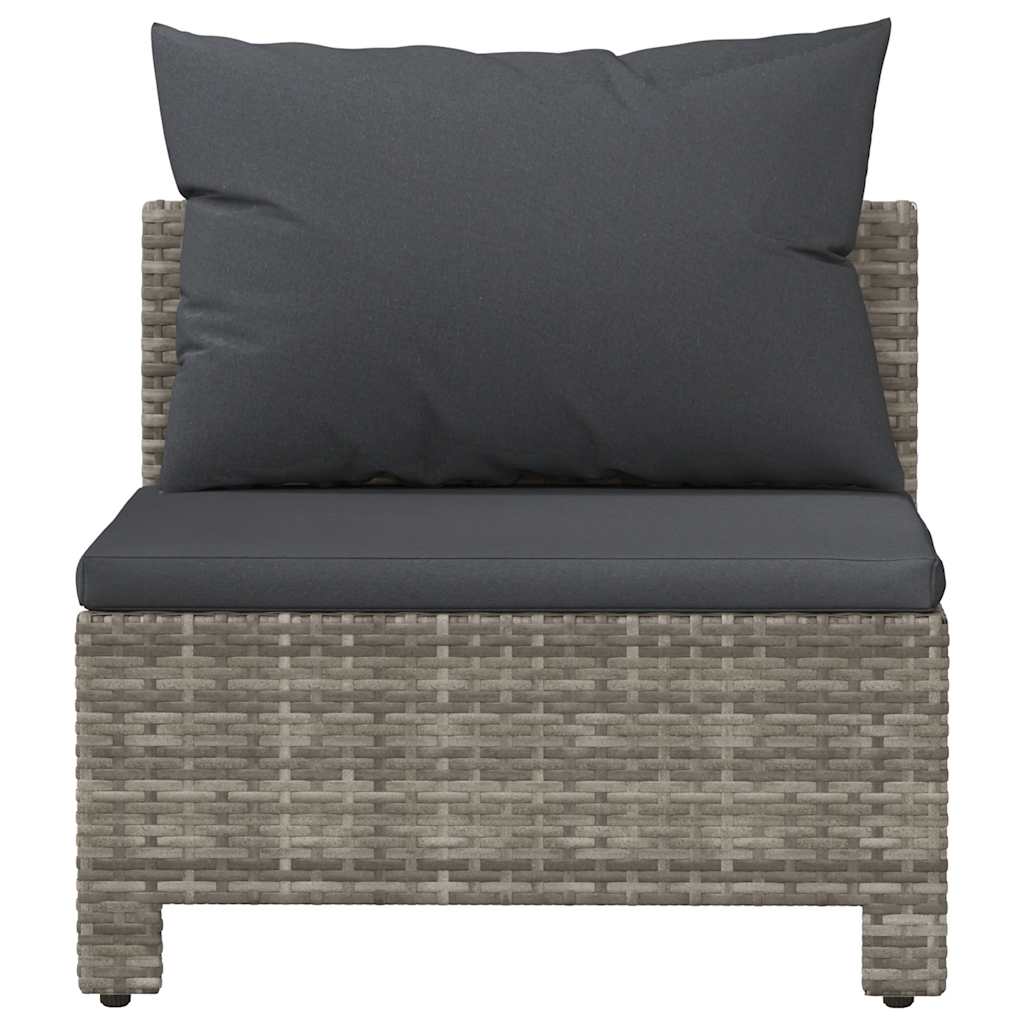 Canapé de jardin central avec coussin en polyrotin gris - XIOS