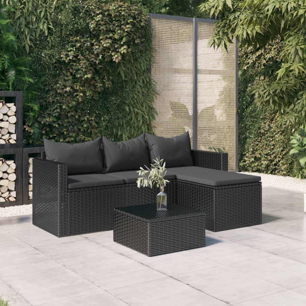 Salon de jardin Noir Résine tressée - XIOS