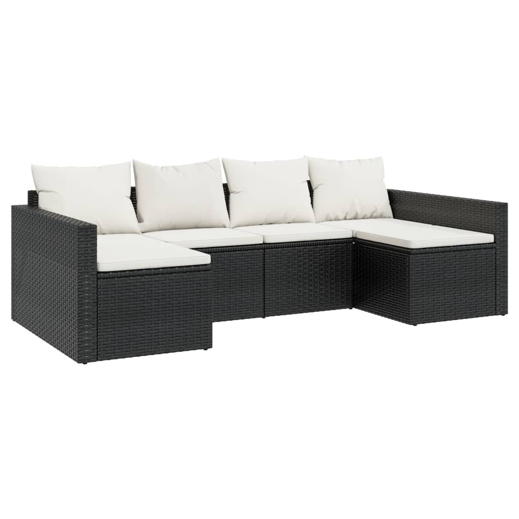 Salon de jardin 2 pcs avec coussins Noir Résine tressée - XIOS