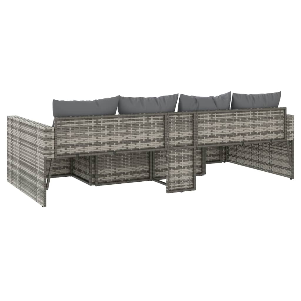 Salon de jardin 2 pcs avec coussins Gris Résine tressée - XIOS