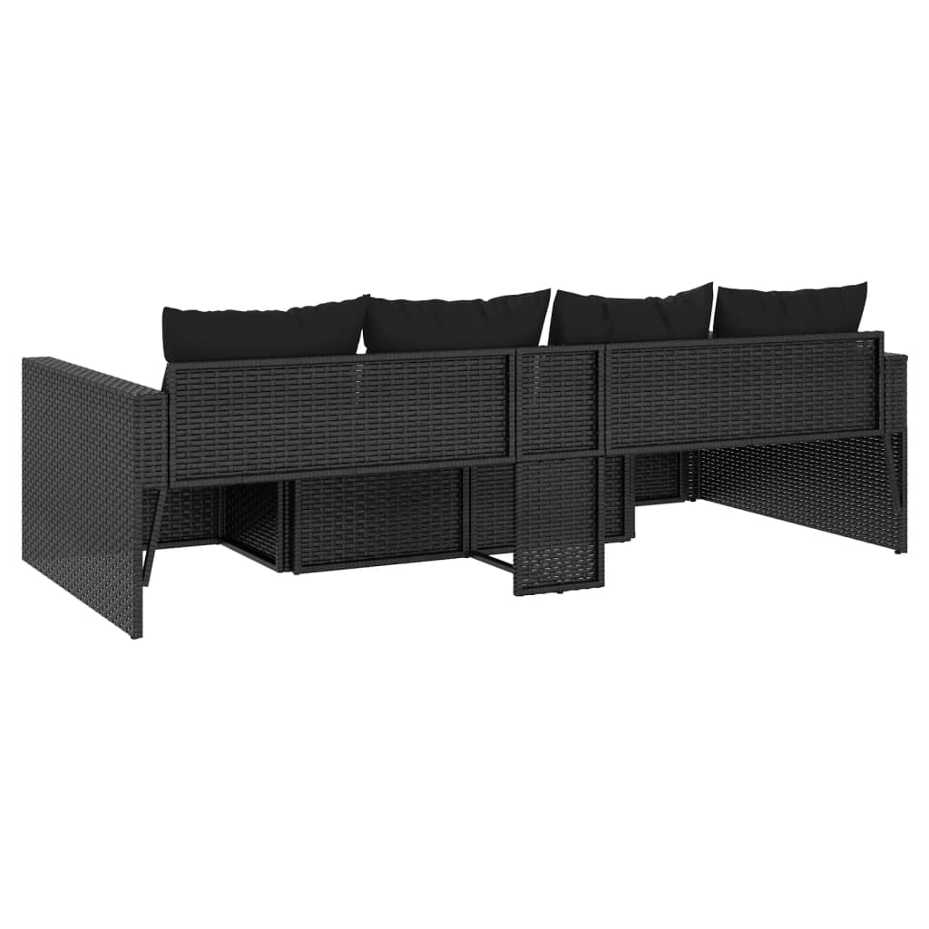 Salon de jardin 2 pcs avec coussins Noir Résine tressée - XIOS