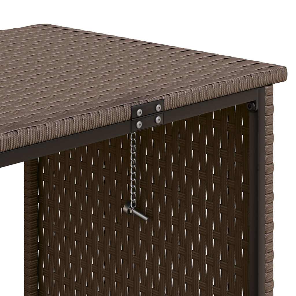 Canapé de jardin avec table et coussins en forme de L marron - XIOS