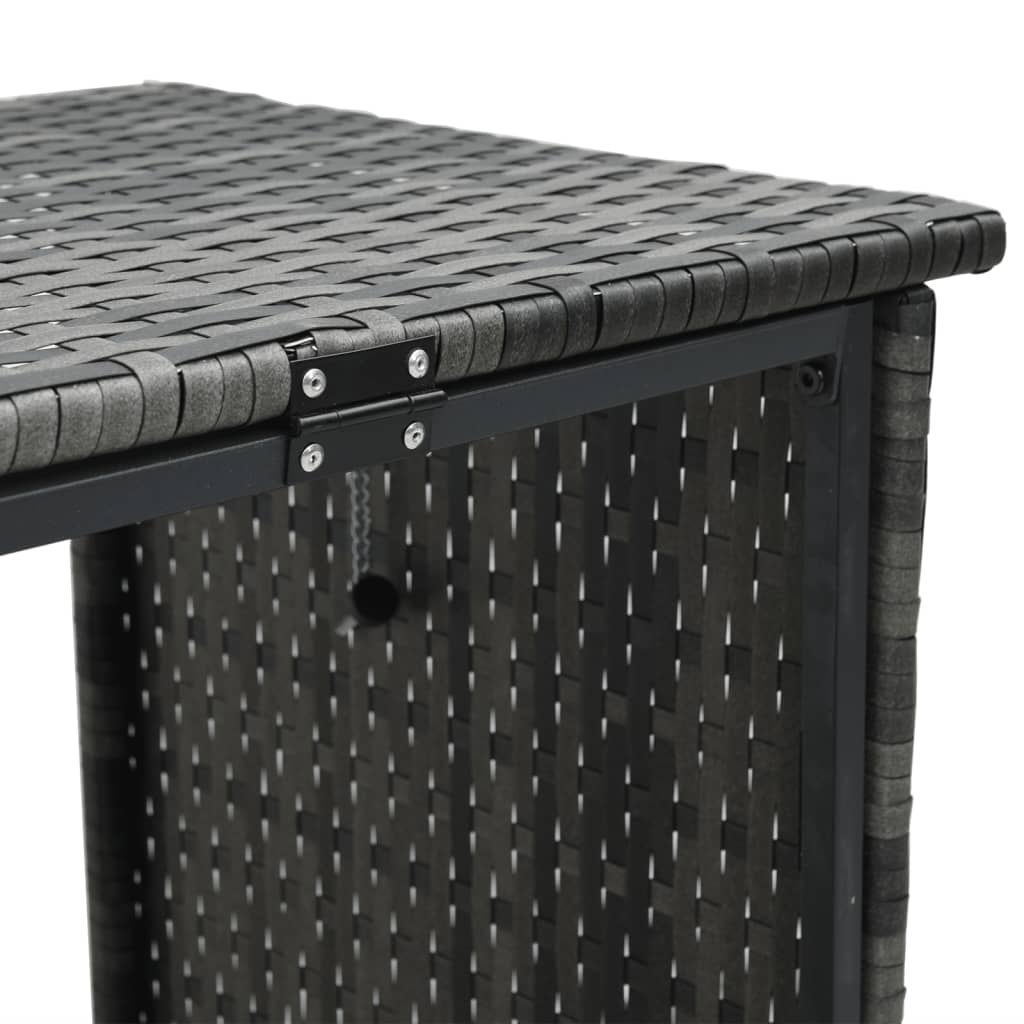 Canapé de jardin avec table et coussins en forme de L gris - XIOS