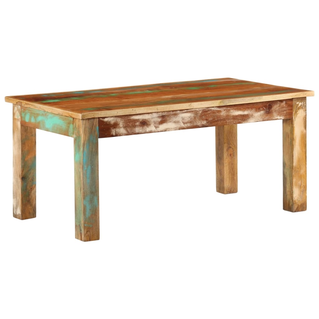 Table basse 100x55x45 cm bois de récupération massif - XIOS