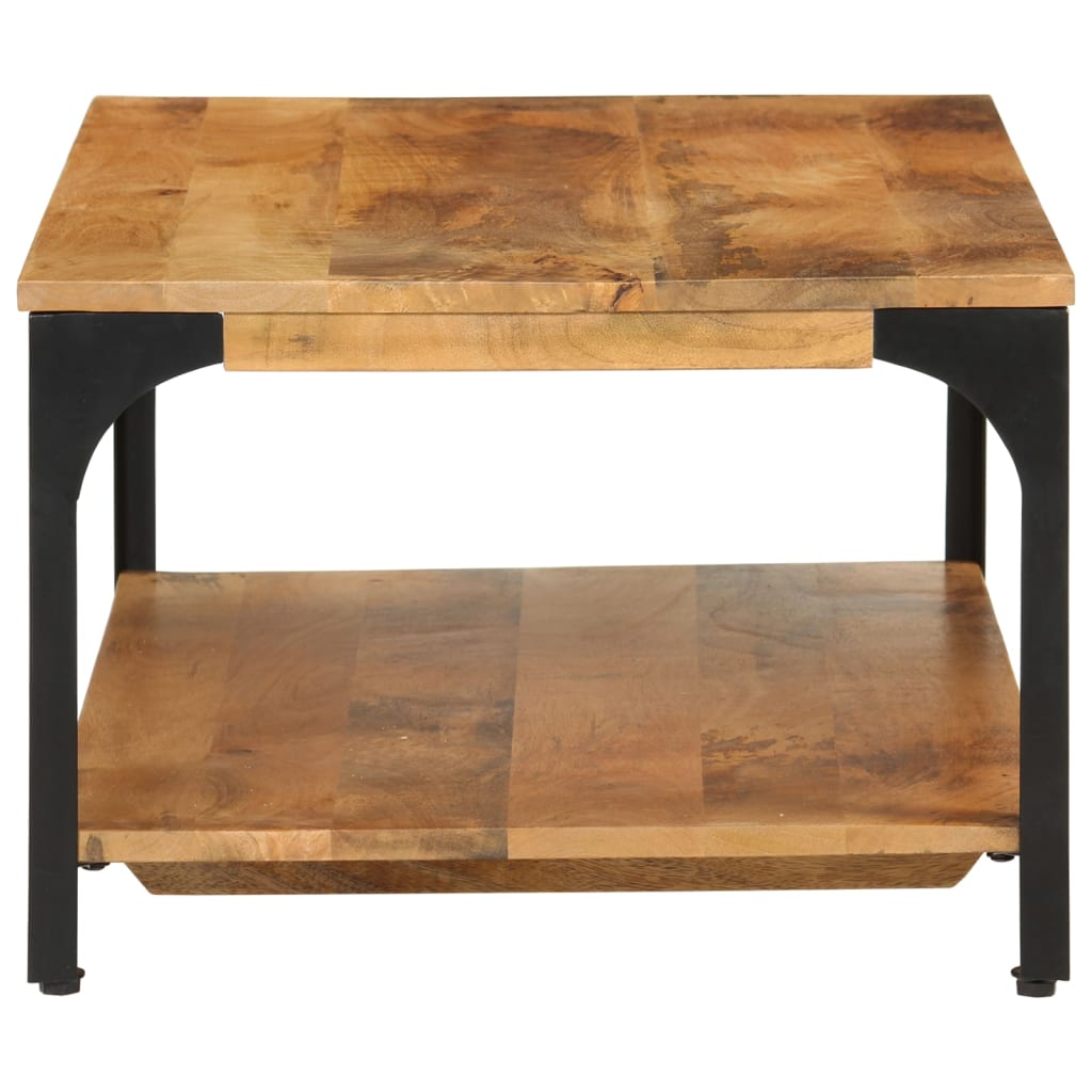 Table basse 2 niveaux 100x55x38cm bois manguier massif et acier - XIOS