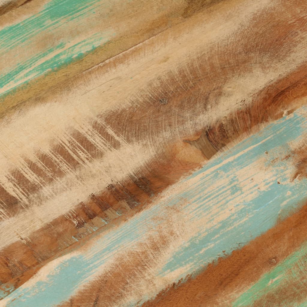 Table basse Ø50x35 cm bois de récupération massif et acier - XIOS