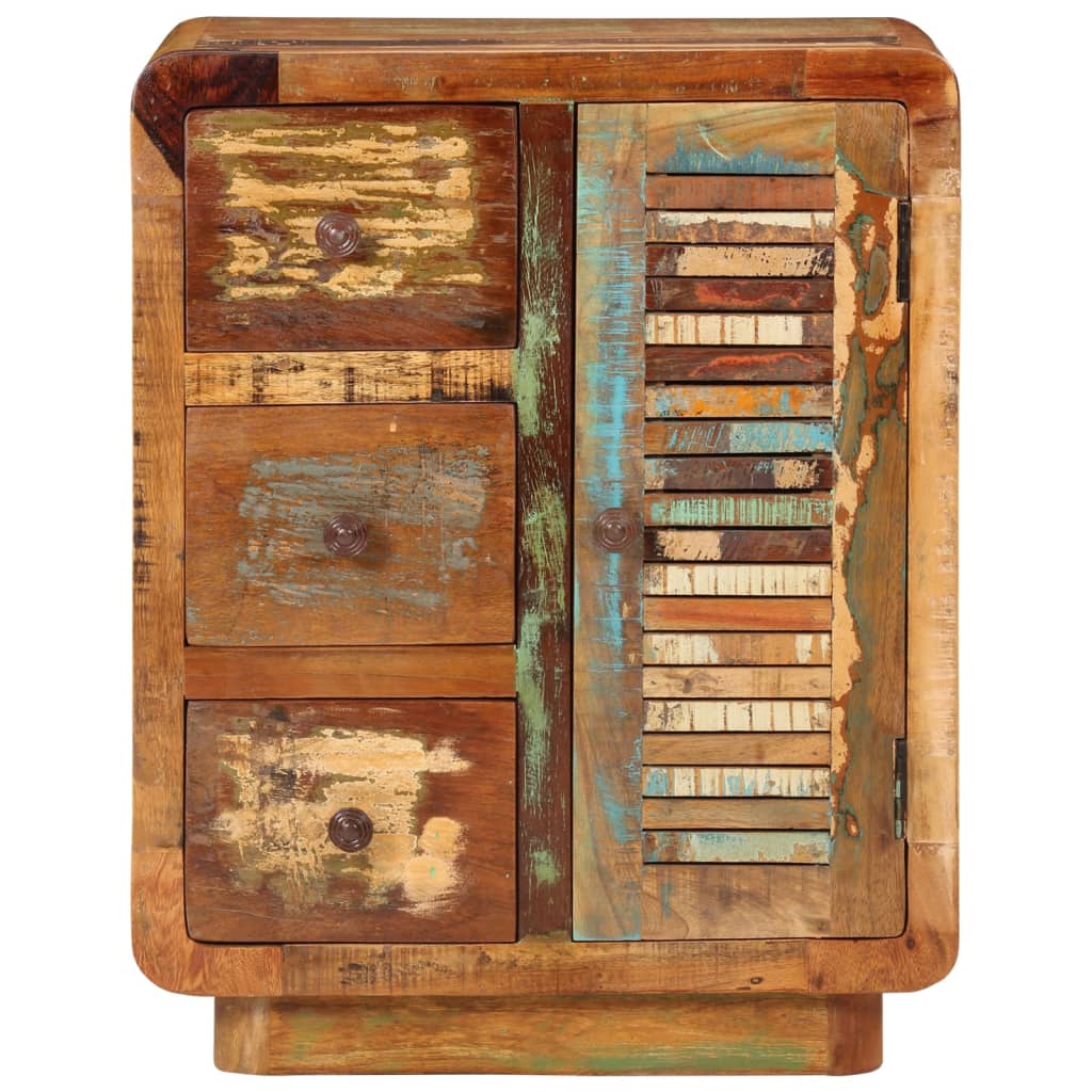 Buffet avec 3 tiroirs 55x30x70 cm bois de récupération massif - XIOS