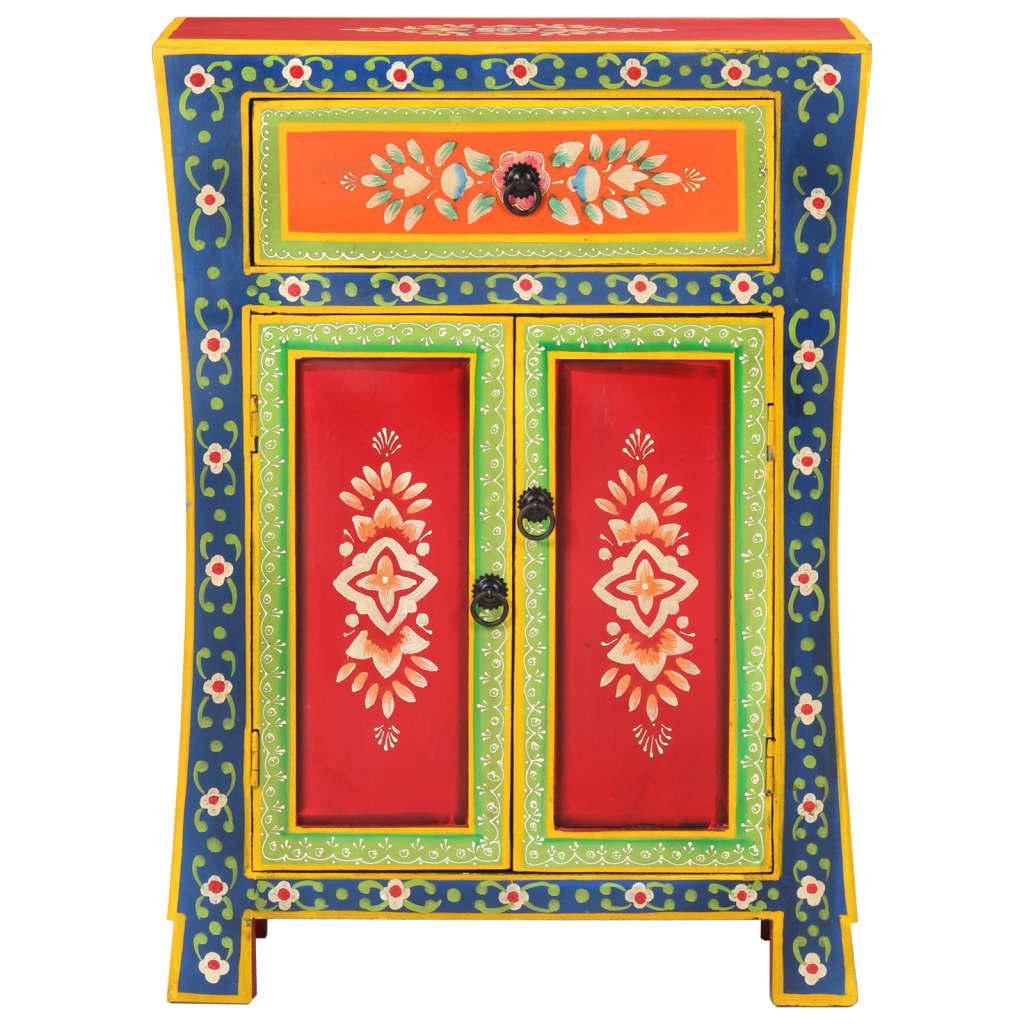 Buffet peint à la main 54x30x74 cm bois massif de manguier - XIOS